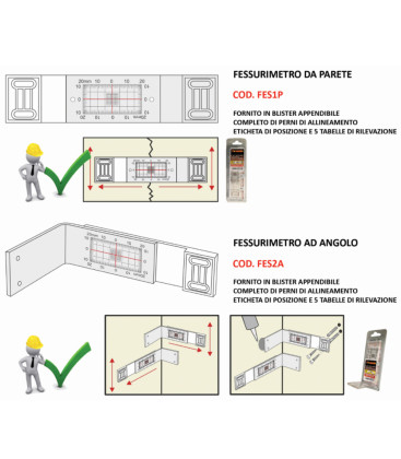 FESSURIMETRO A PARETE TIPO DRITTO